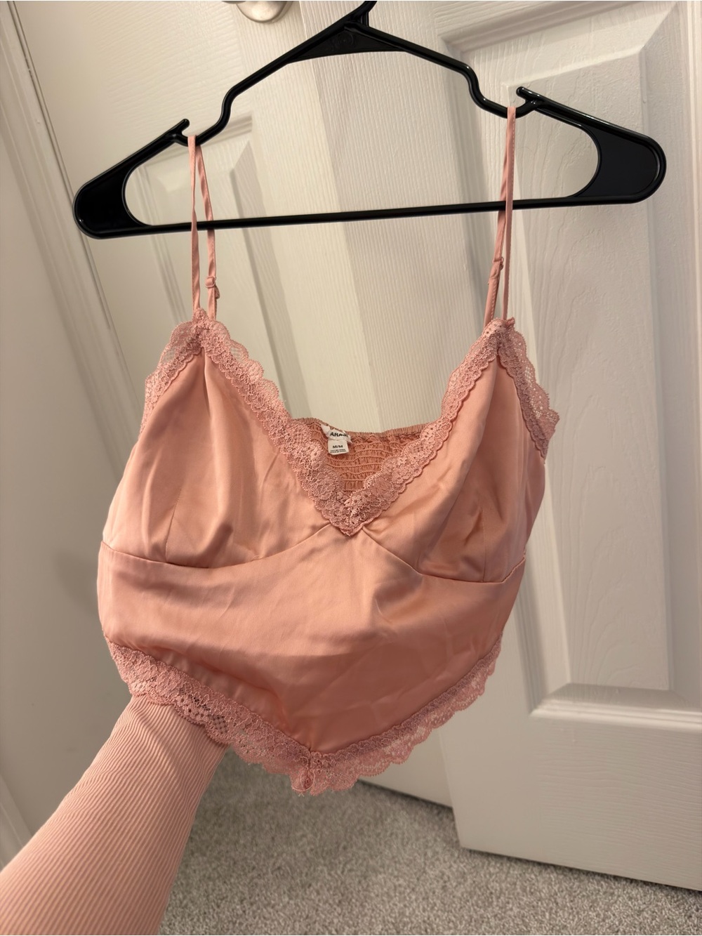 Garage Lace Trim Satin Cami - Dusty Pink